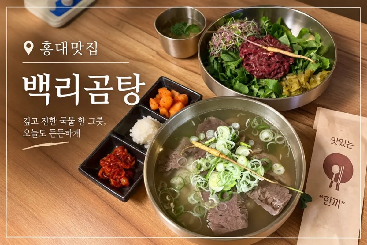 Exterior view of Baengni Gomtang in Hongdae