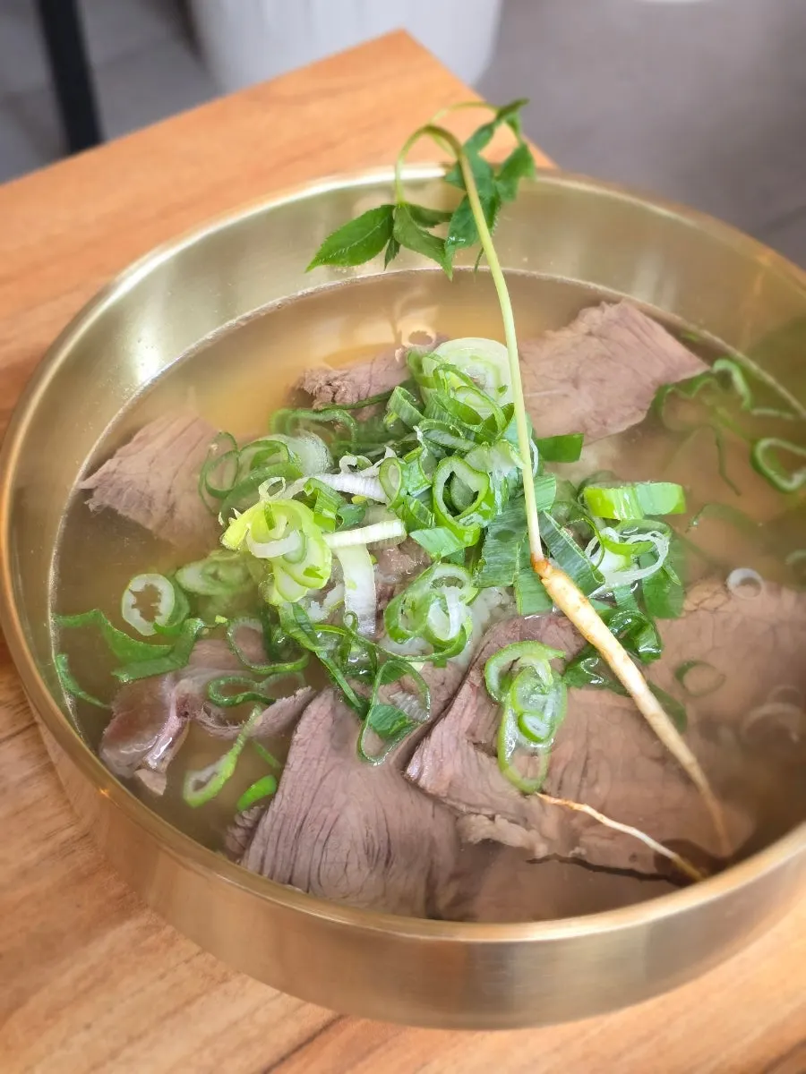 A bowl of clear beef gomtang