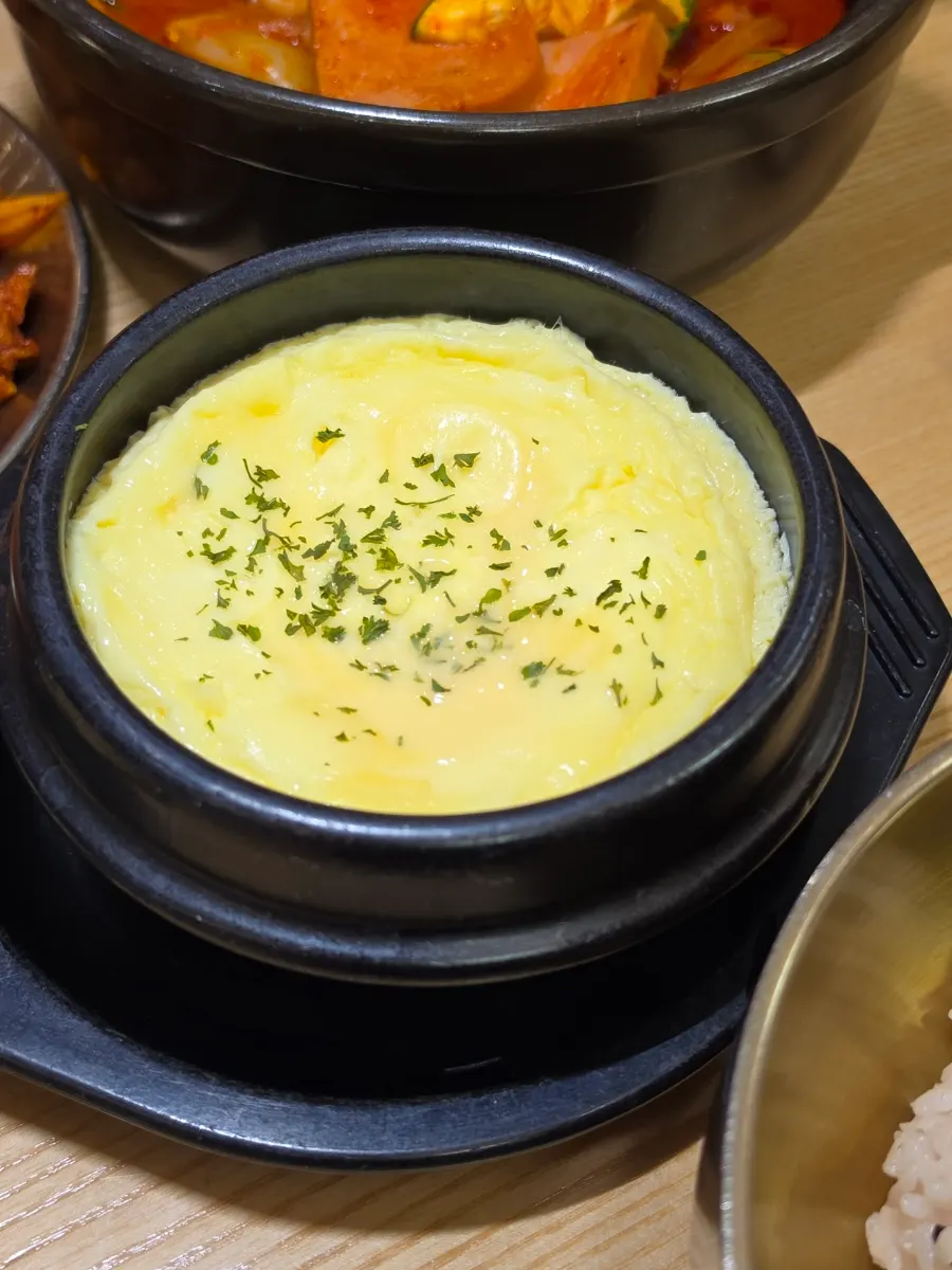A bowl of soft steamed egg