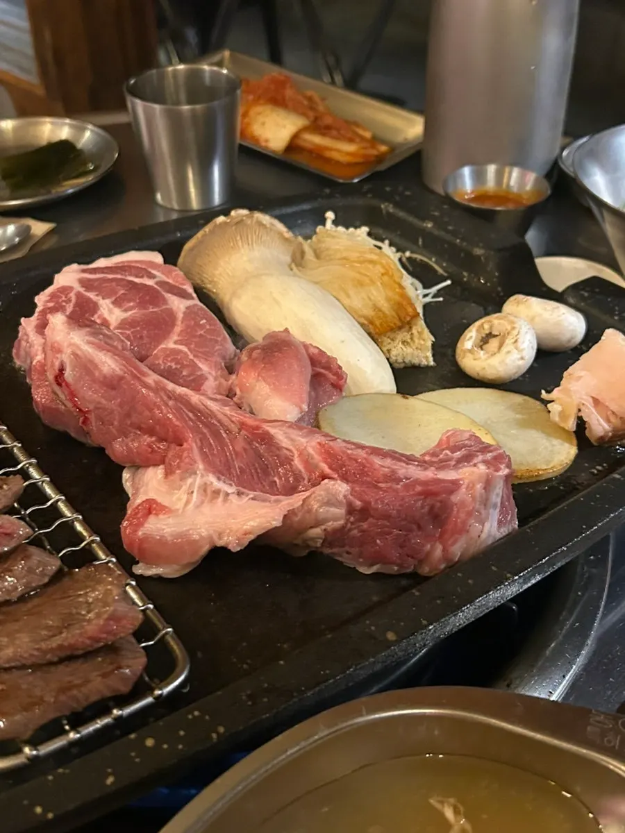 Korean pork served after the Korean beef