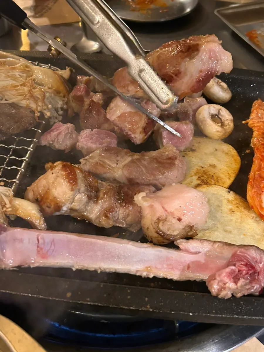 Bone-in pork rib meat and thick pork neck