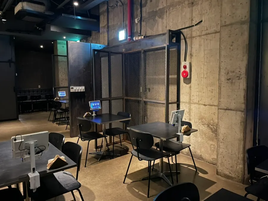 Spacious interior seen as the first customer of the day