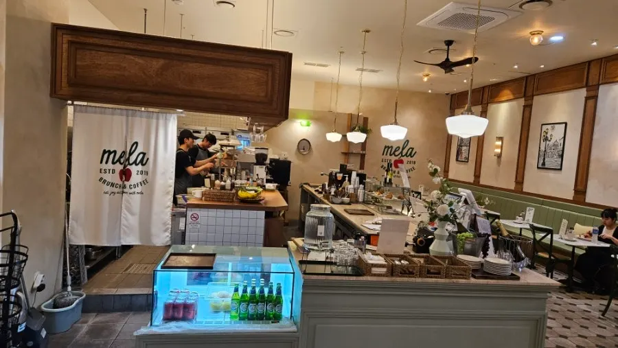 Spacious seating at MELA in Hongdae