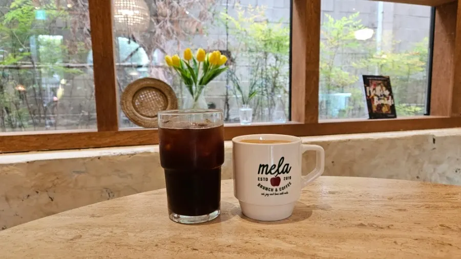 Brunch and coffee on the table