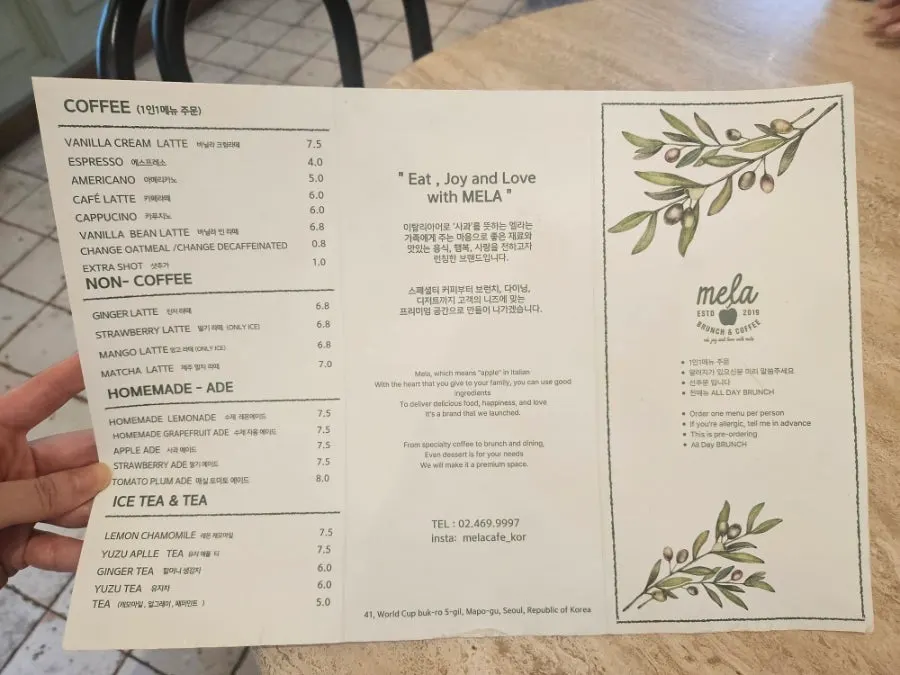 Seating and the spacious dining hall at MELA Hongdae
