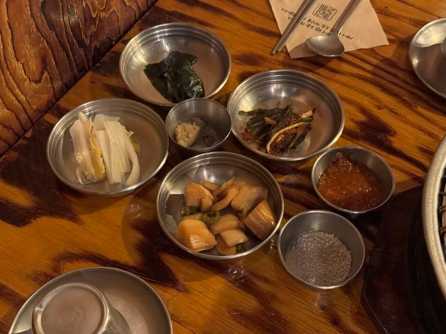 Basic side dishes set at the reserved table