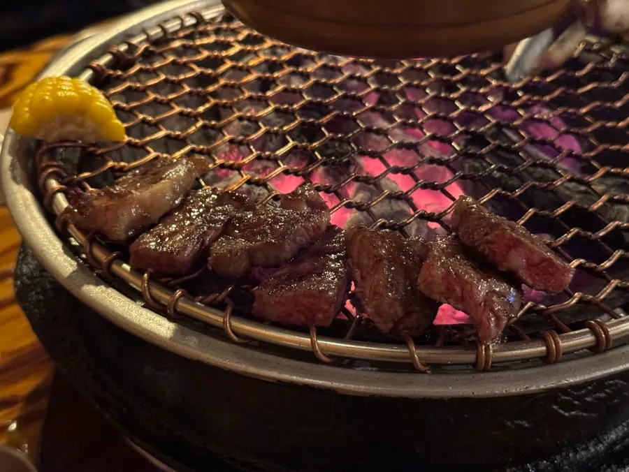 A perfectly grilled piece of hanwoo