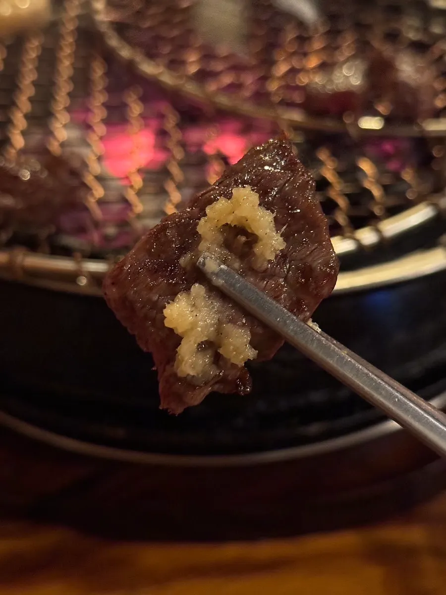 Close-up of juicy grilled hanwoo