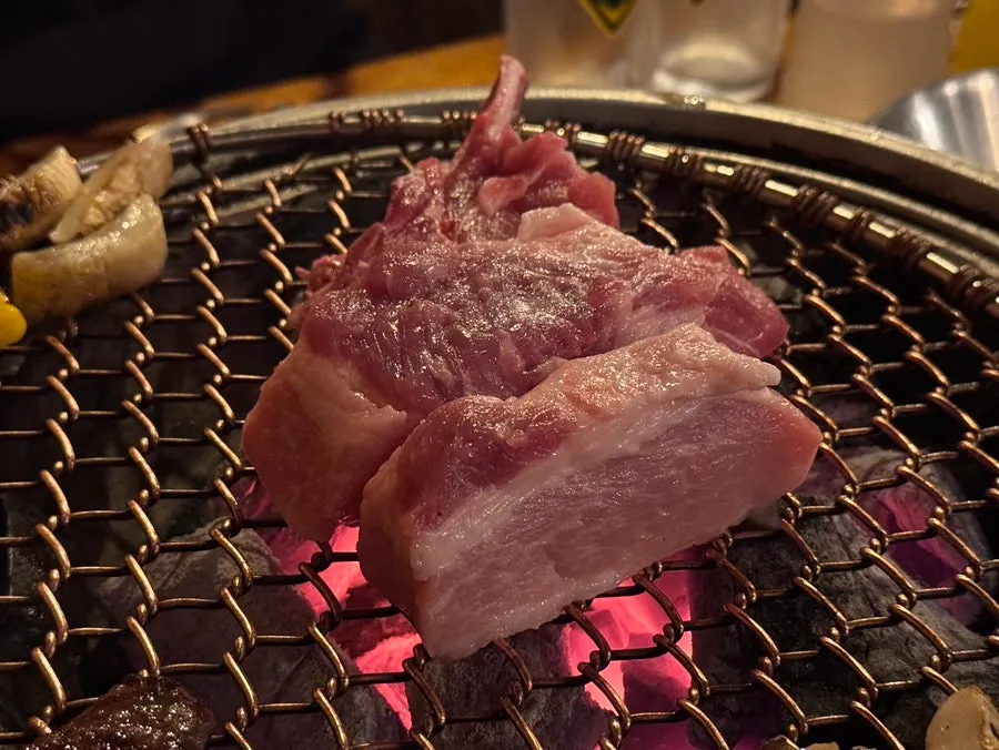 Thick-cut fresh short rib on the grill
