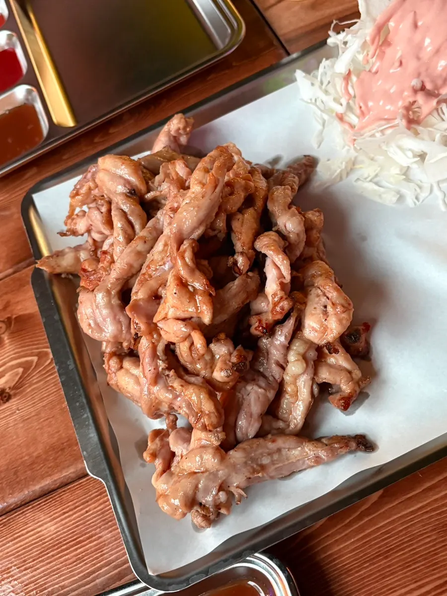 Salt-grilled charcoal chicken neck