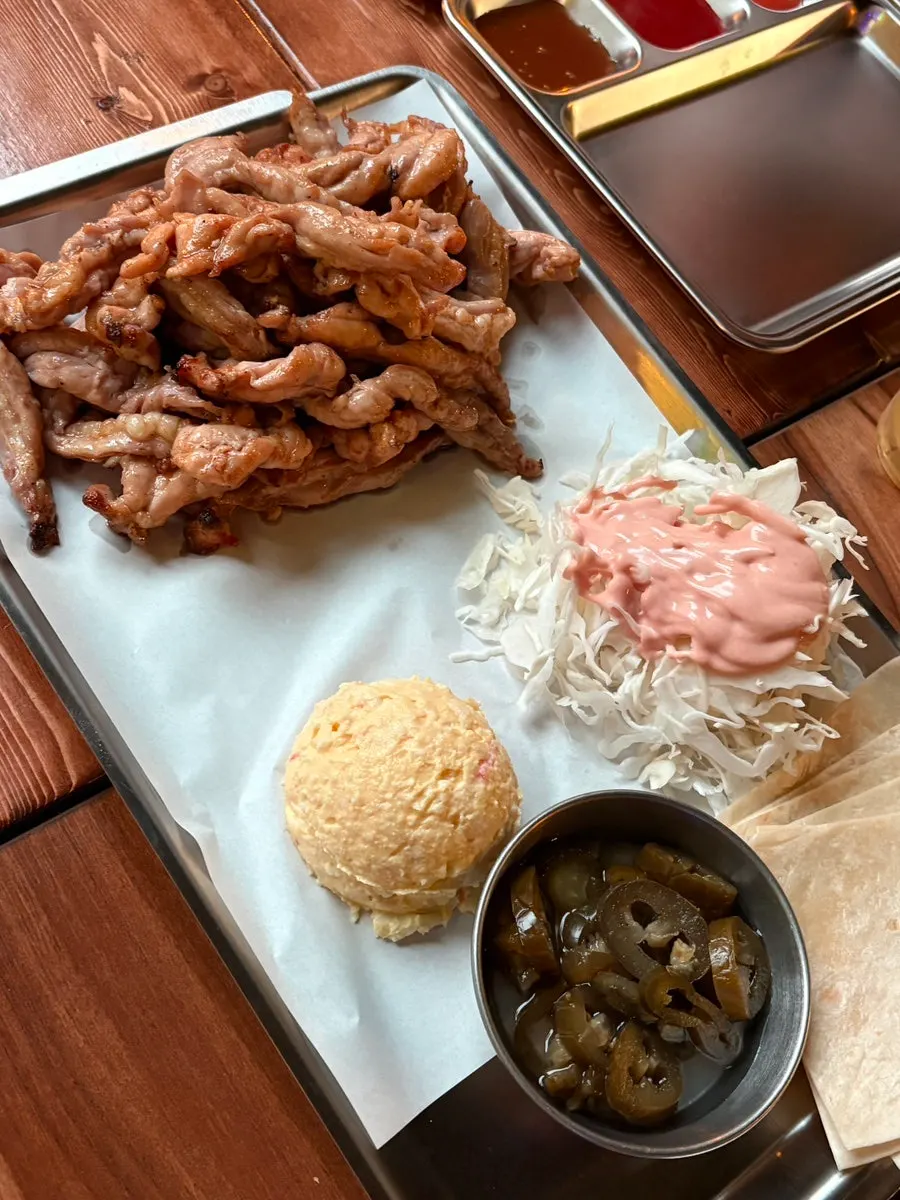 Chicken neck with a charcoal aroma