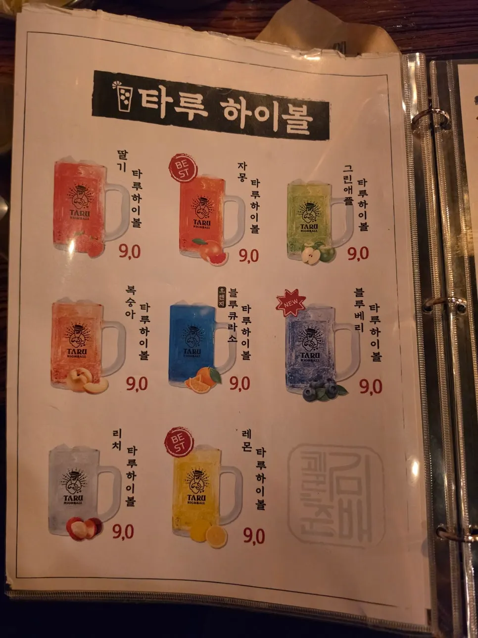 Gogikkun Gim Chunbae menu