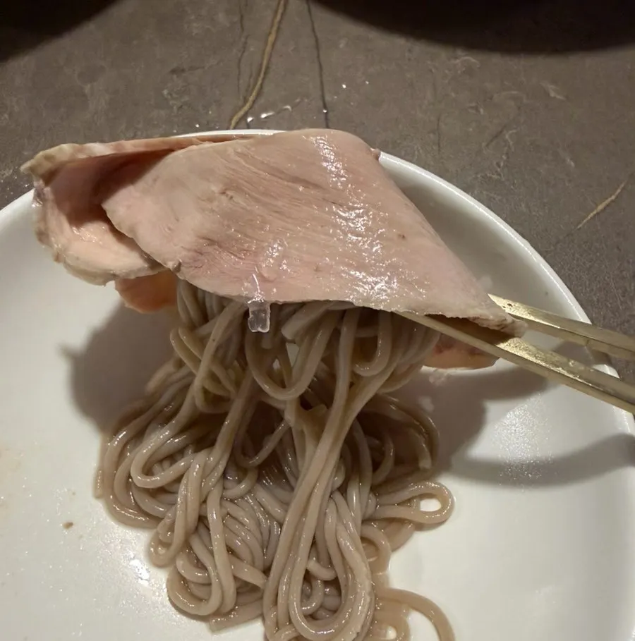 Meat eaten with sauce