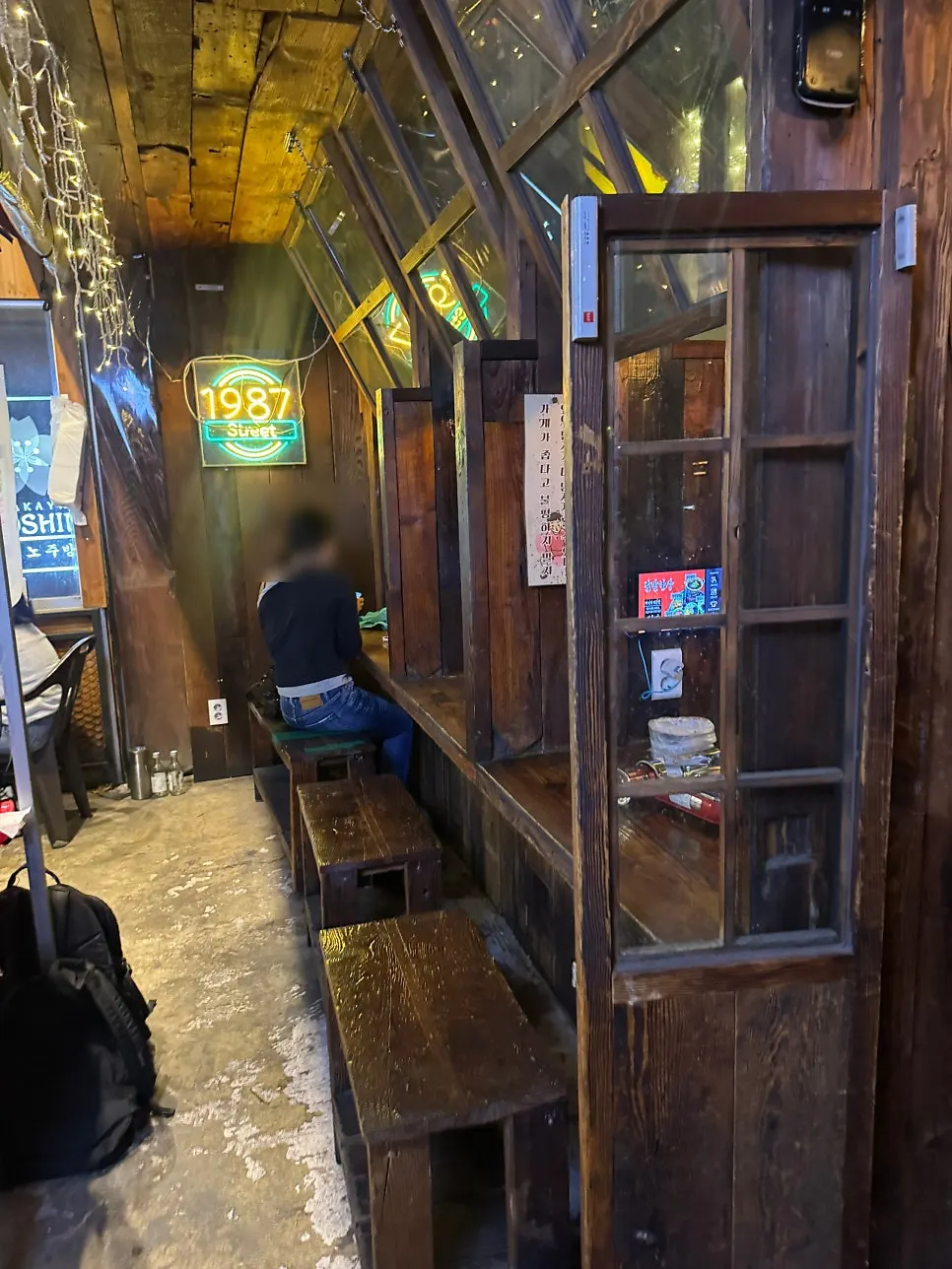 Warm-toned interior of the restaurant