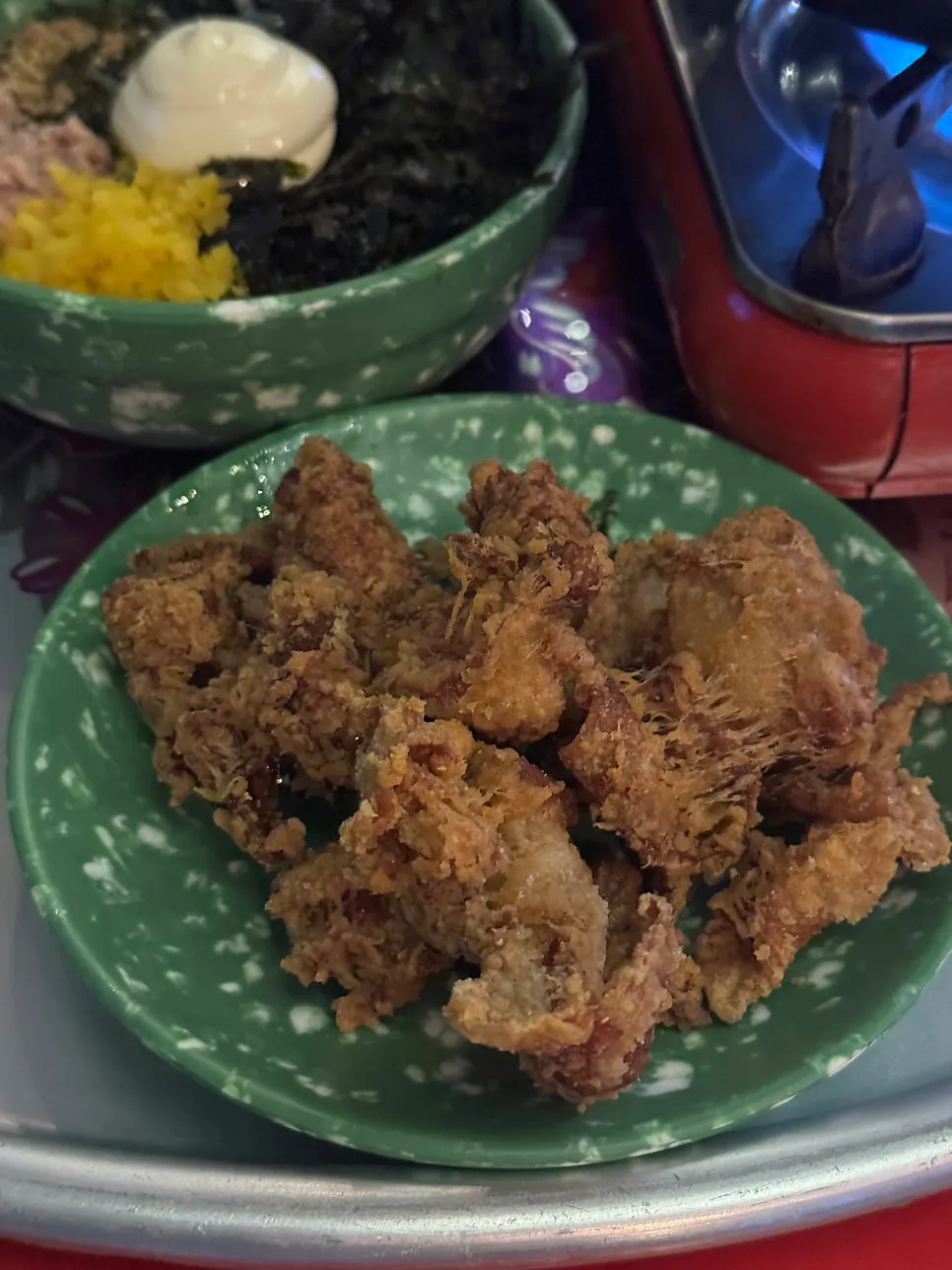 Crispy fried chicken skin