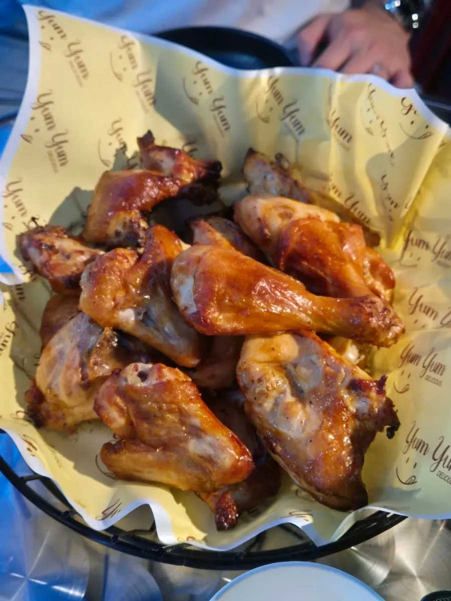 Goobne Chicken original bone-in chicken on an outdoor table