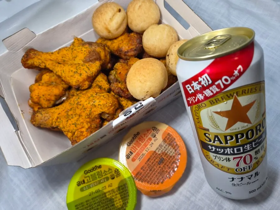 Chicken and beer spread with canned beer