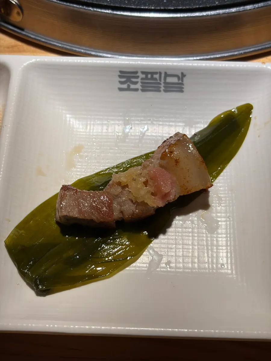 烤好的五花肉特写