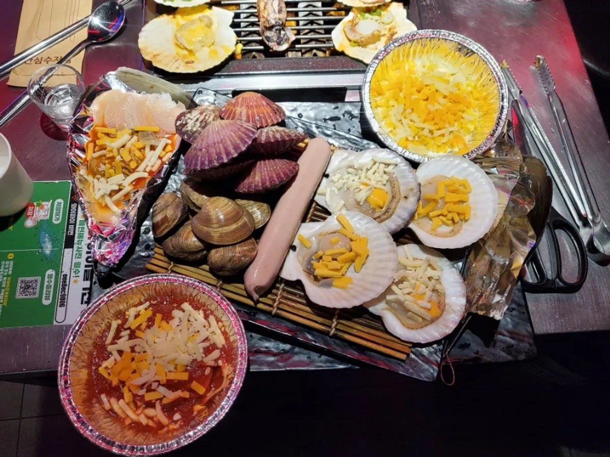 하와이조개구이 2인 세트 한 상 차림