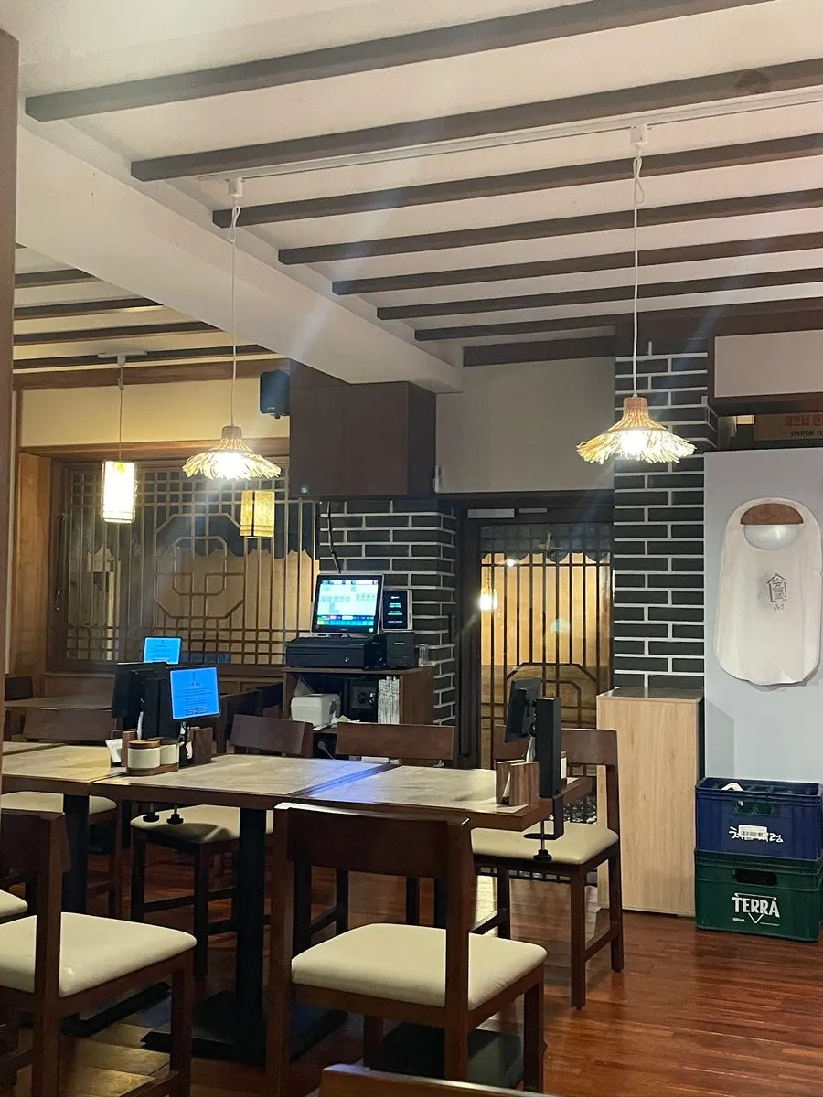 Neatly arranged interior of Anok Korean restaurant