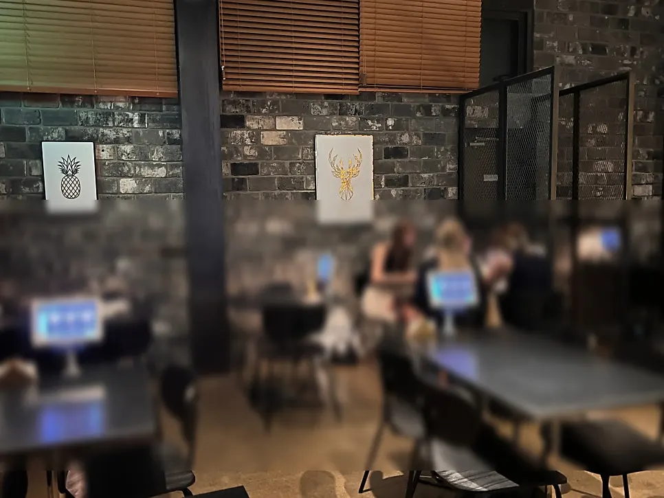 Interior of Bitters late at night
