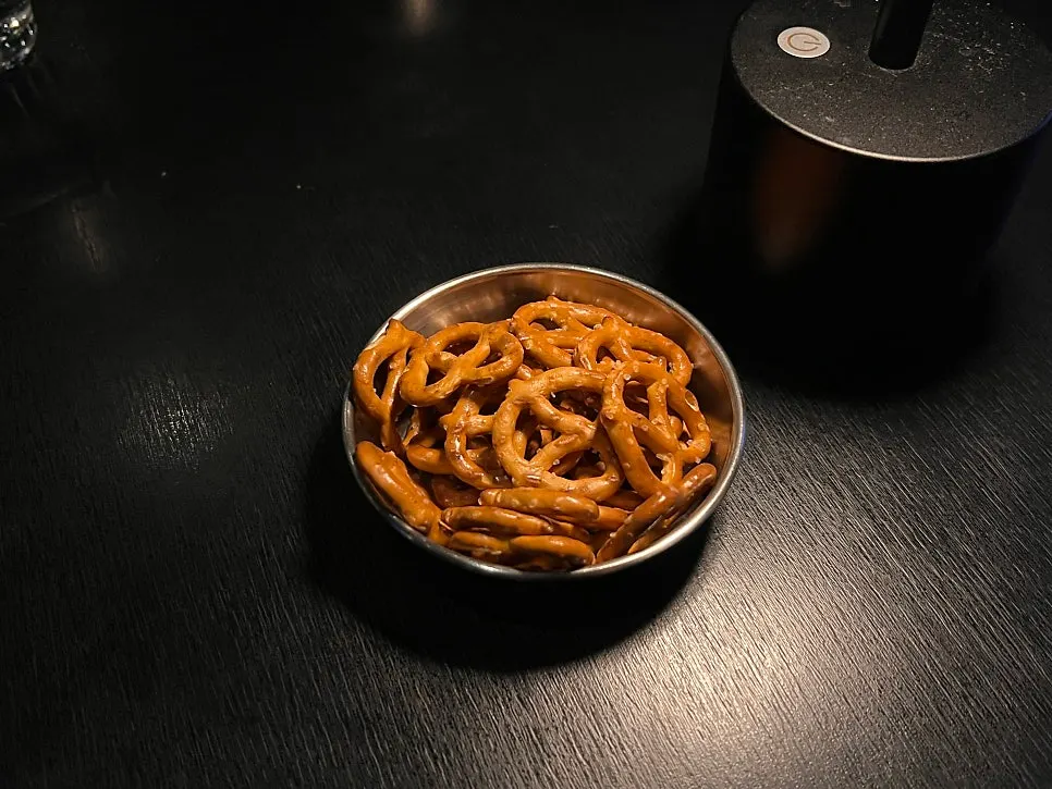 Detail of tableware on the table at Bitters
