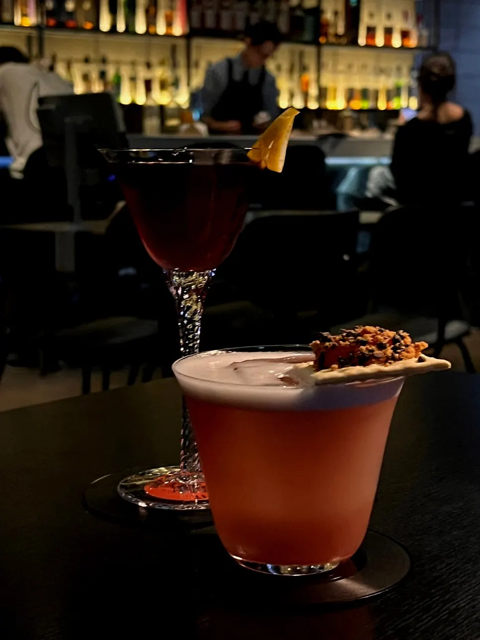 Cocktail menu at Bitters