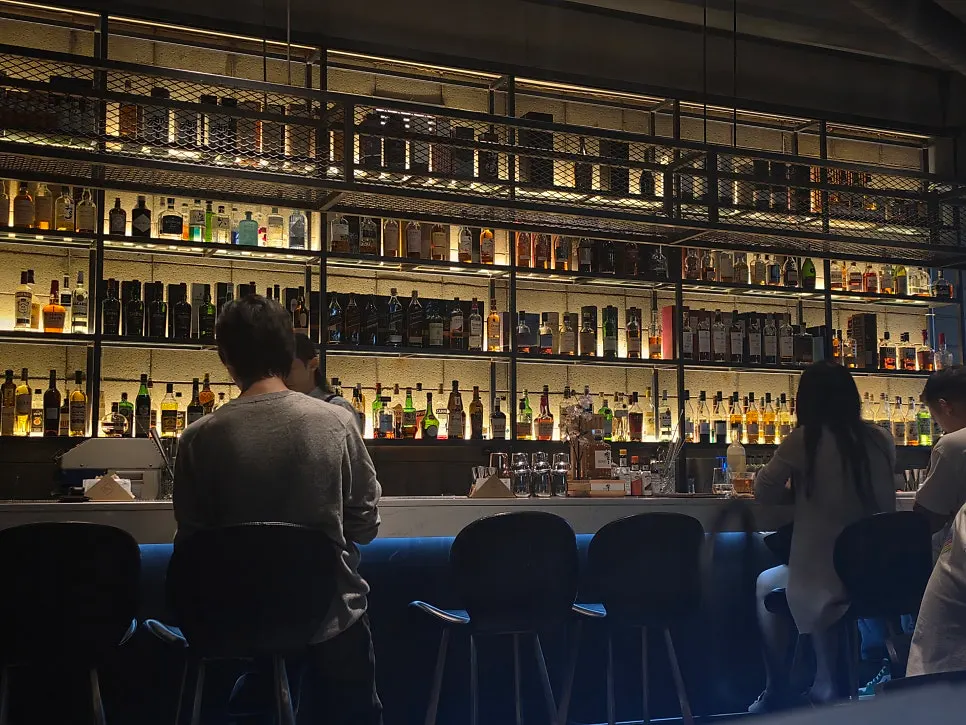 Bar table seats at Bitters, good for solo drinking