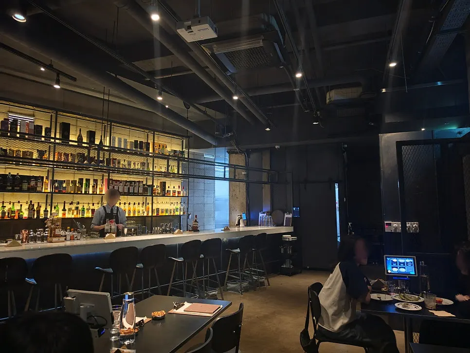 Well-spaced table seating at Bitters