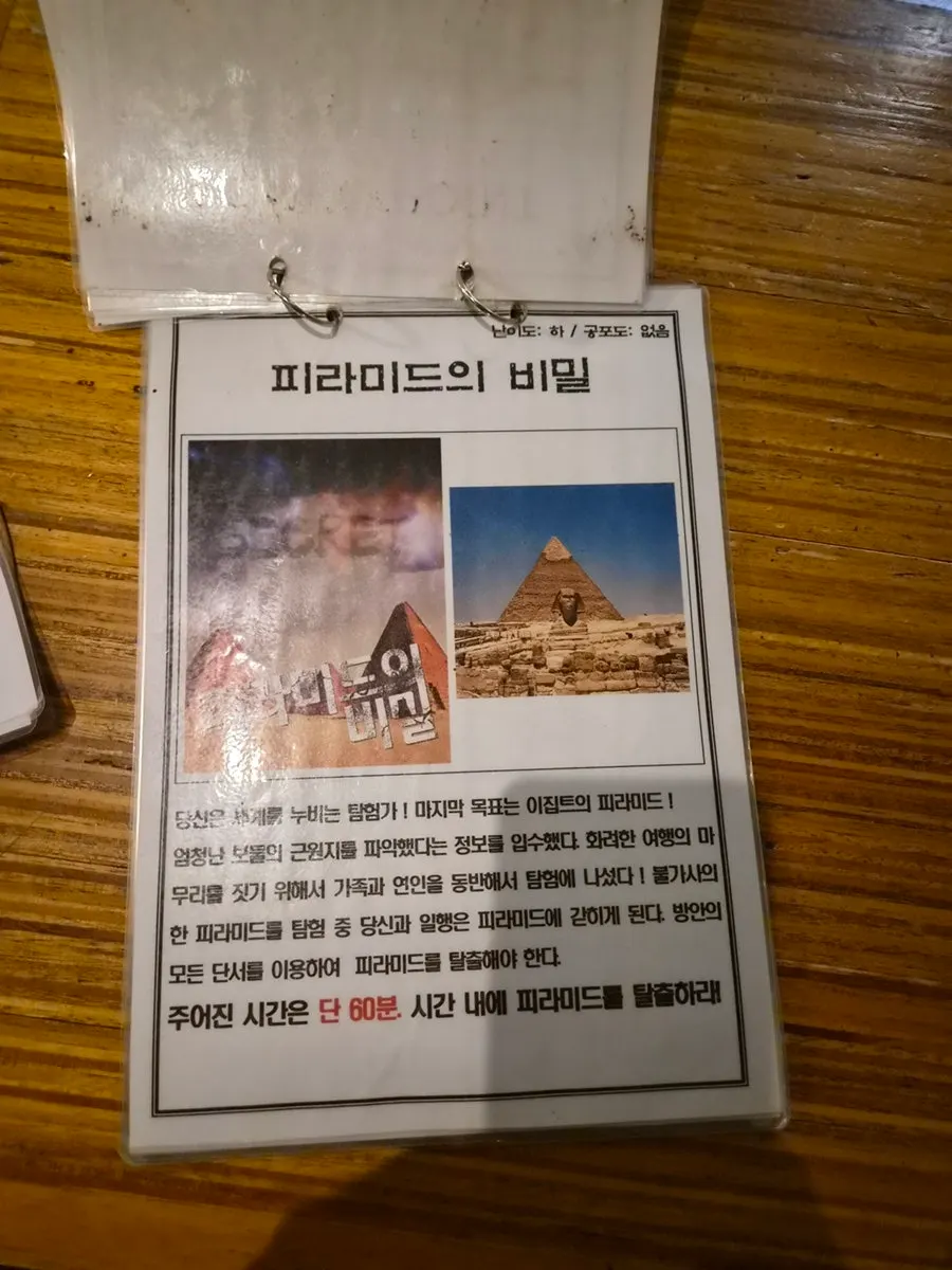 테마별 난이도와 공포도 안내판