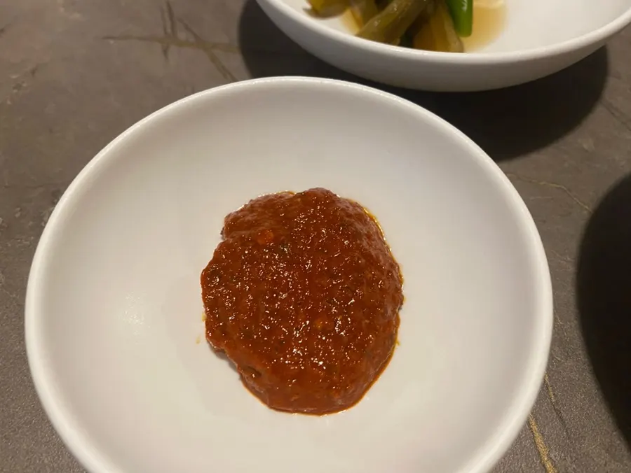 Pork topped with gungchae pickles