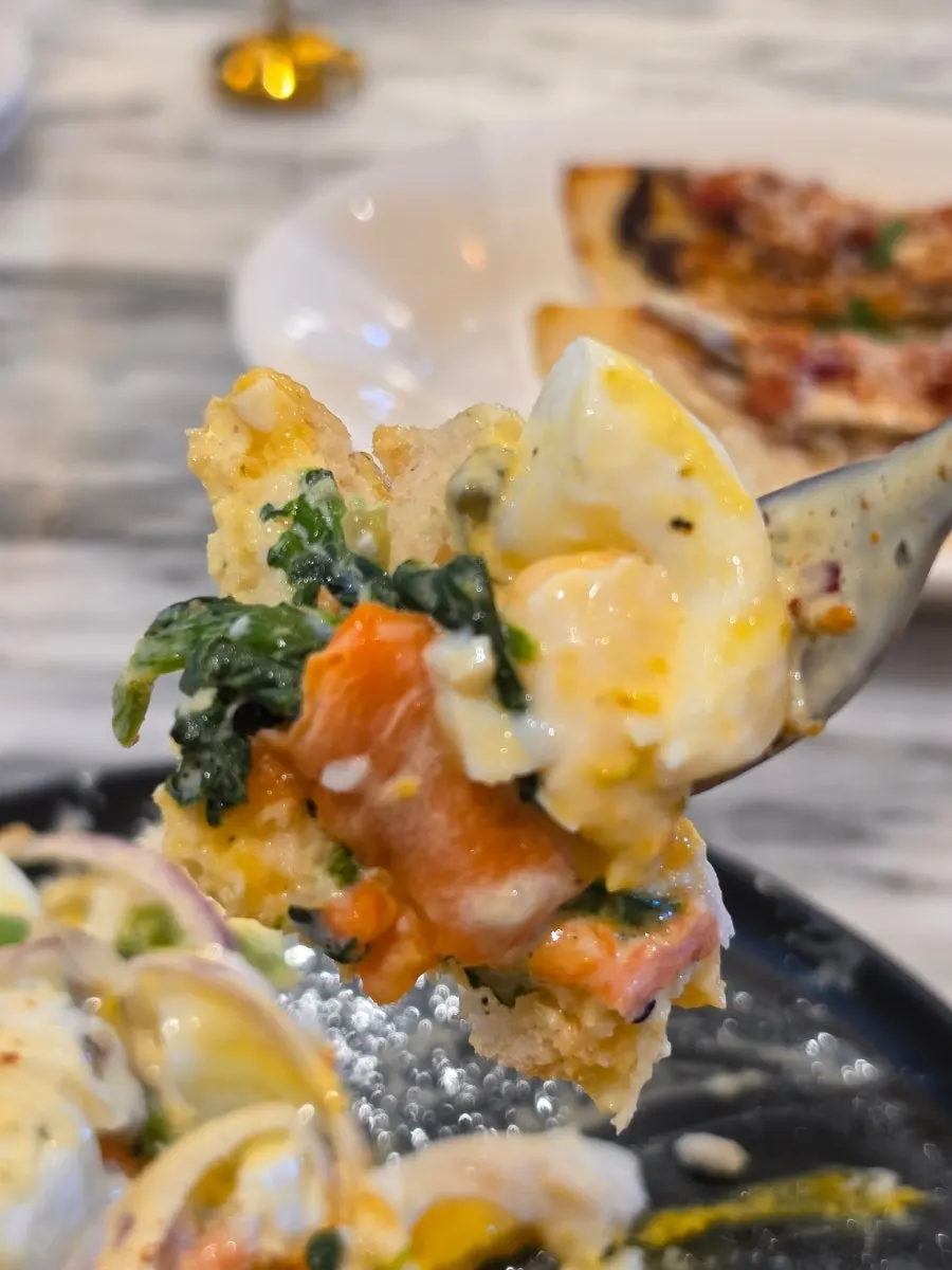 Eggs Benedict with salmon and egg