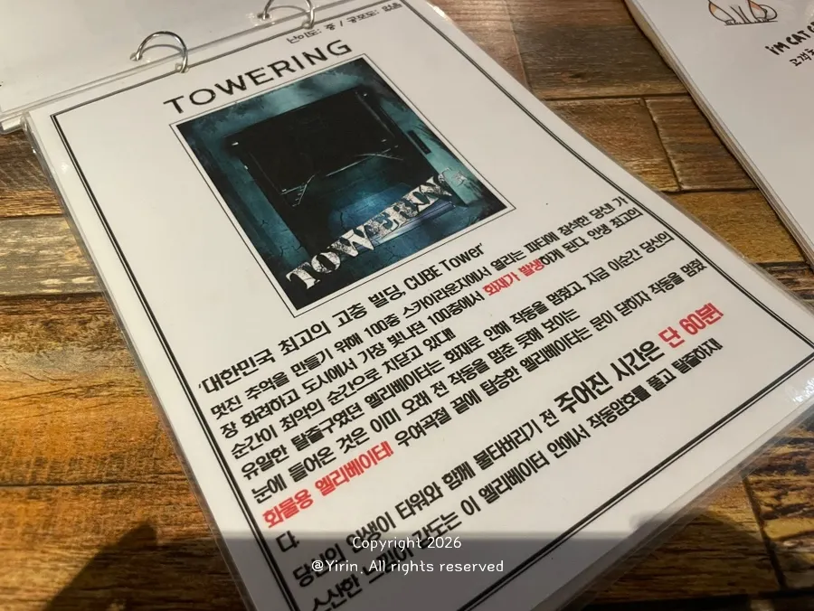 Escape room space during the 1-hour time limit