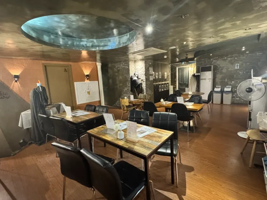 Seating in the escape room waiting area