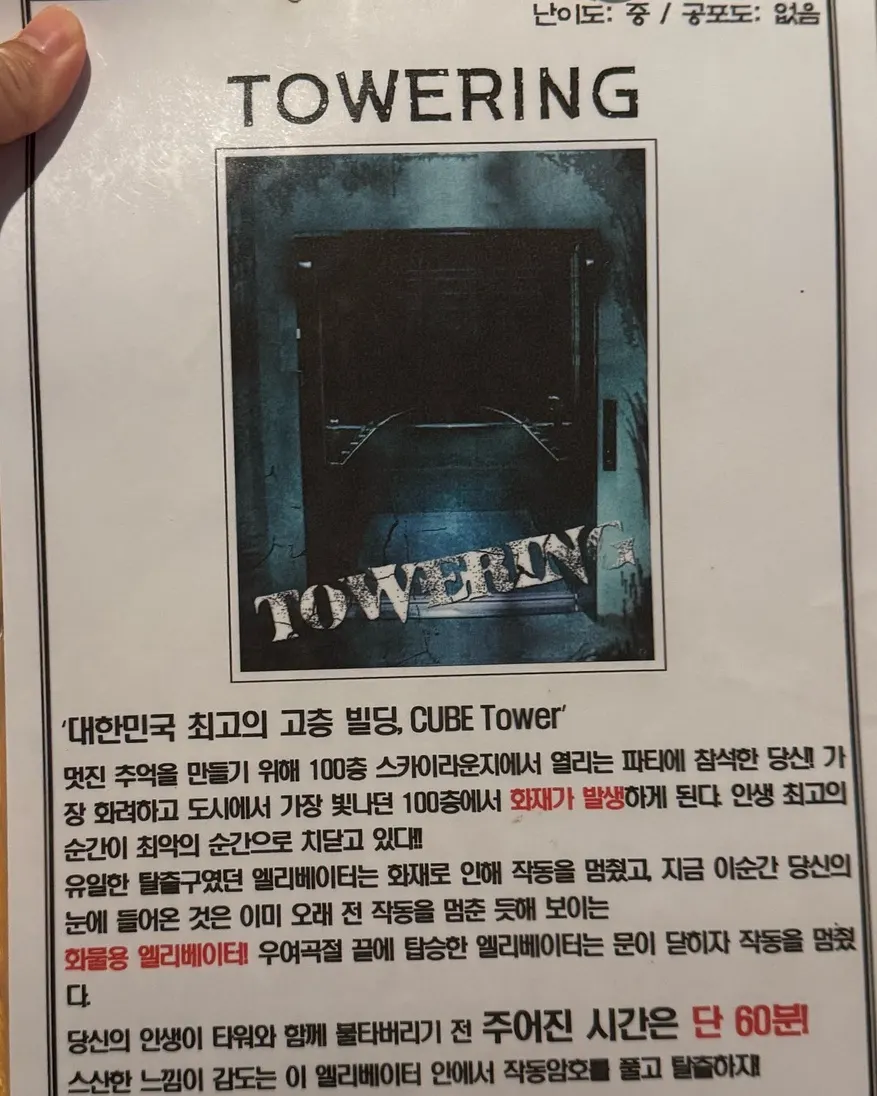Difficulty and time limit info for the disaster theme TOWERING
