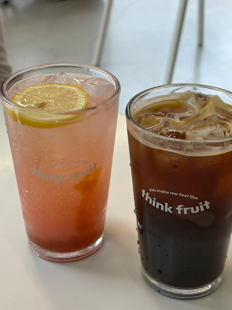 Two drinks set on the table