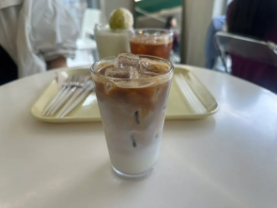 Café latte with a mild coffee flavor