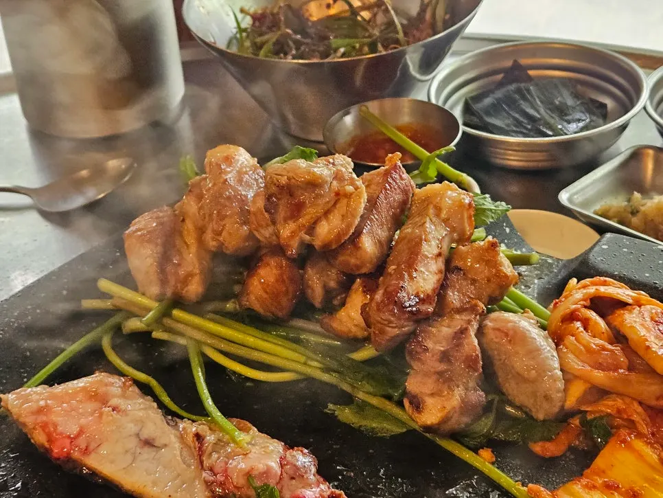 Minari paired with pork neck and short rib