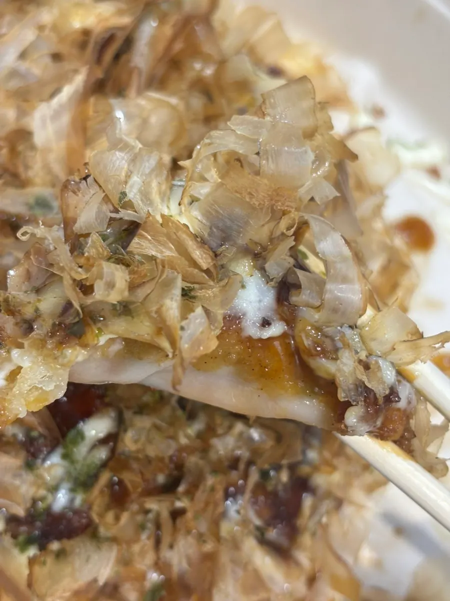 Gyoza with teriyaki sauce and mayonnaise
