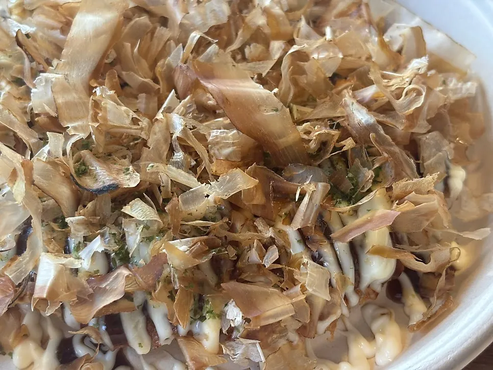Crispy fried okonomiyaki gyoza