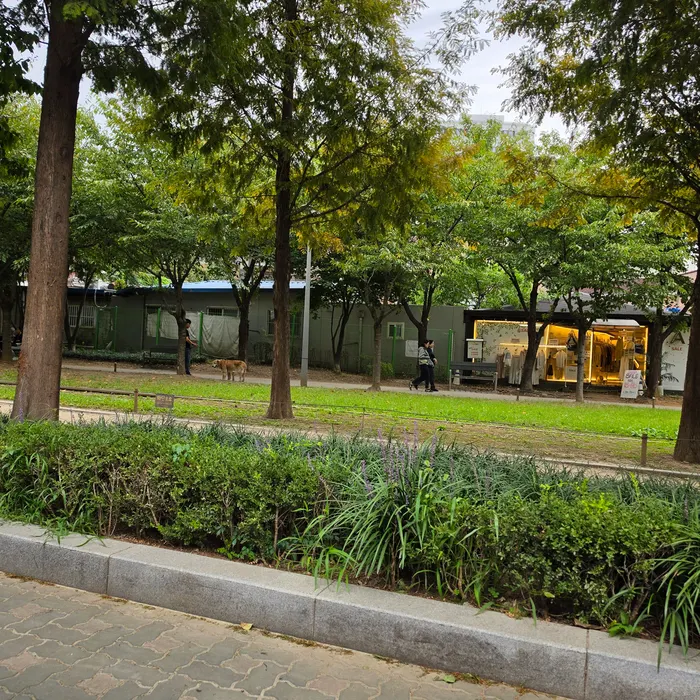 Exterior of Gogikkun Gimchunbae Hongdae Supgil Branch beside Gyeongui Line Forest Park