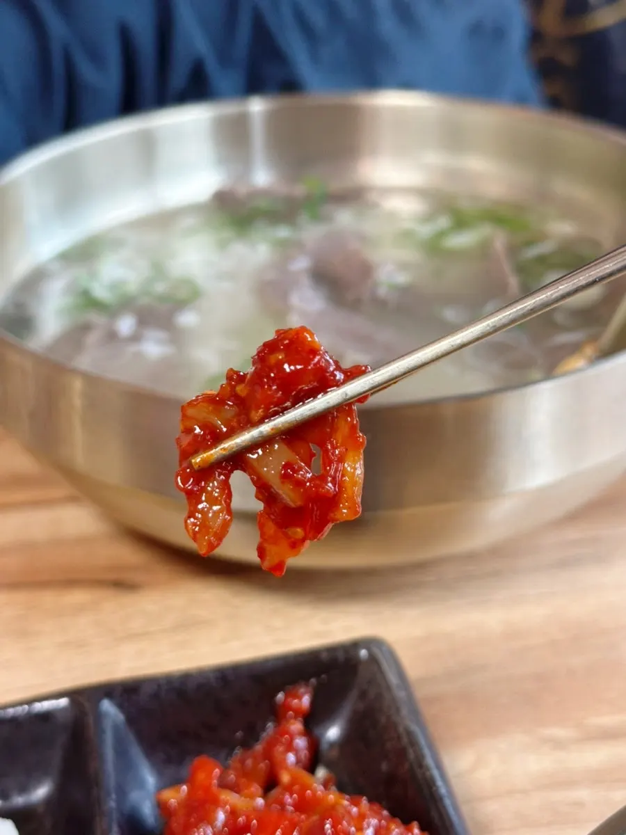 부드러운 곰탕 고기와 인삼