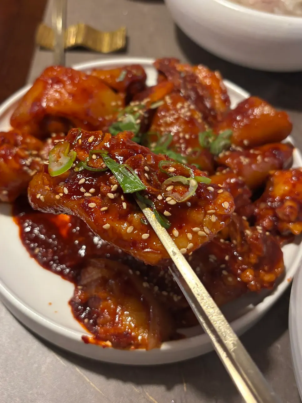 Visually striking braised pork tail