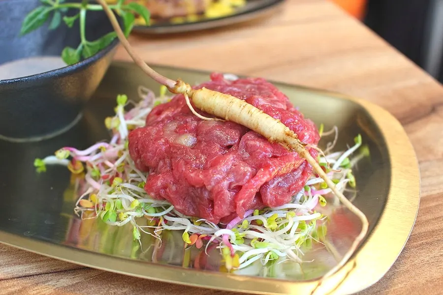 떡갈비 단면과 고기 식감