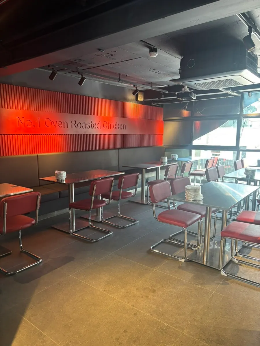 Table layout in the second-floor group seating area