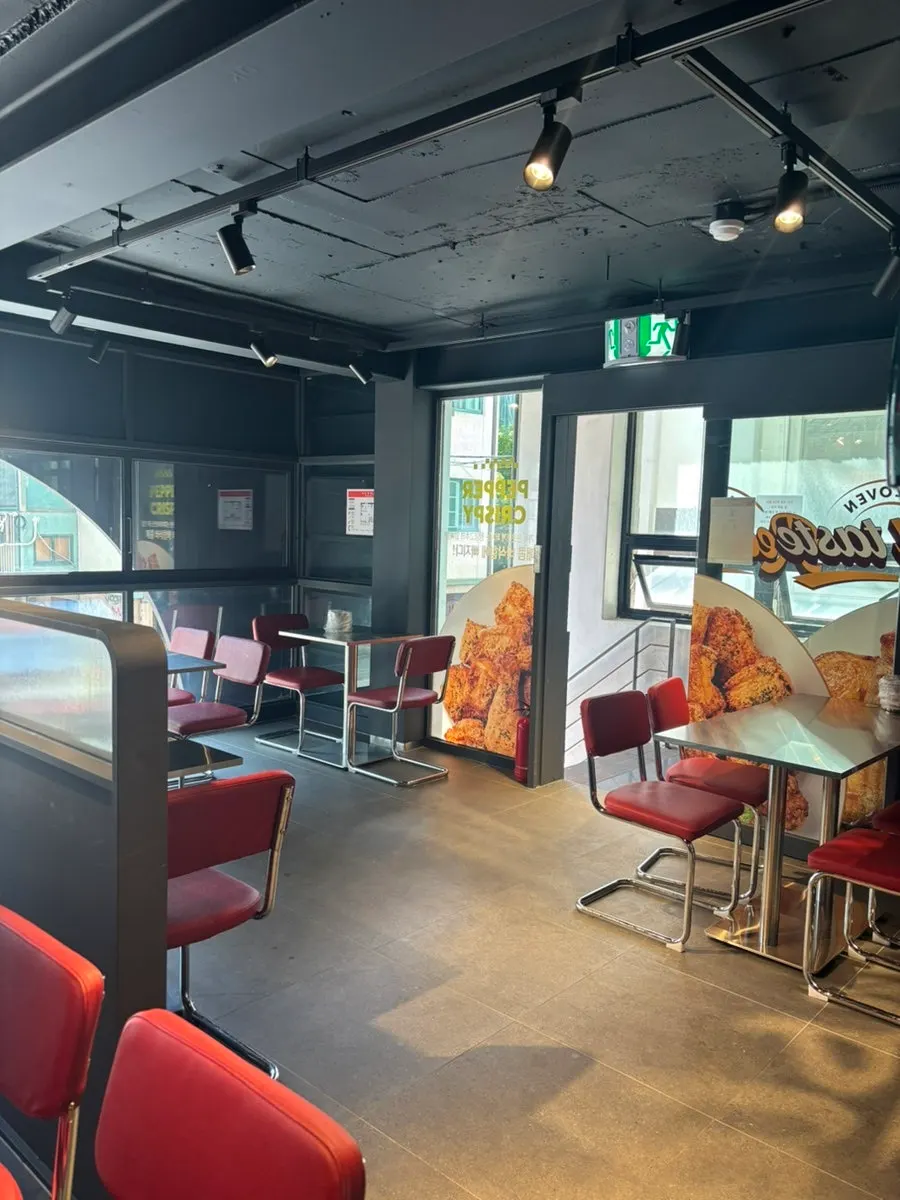 Wide view of the spacious second-floor seating