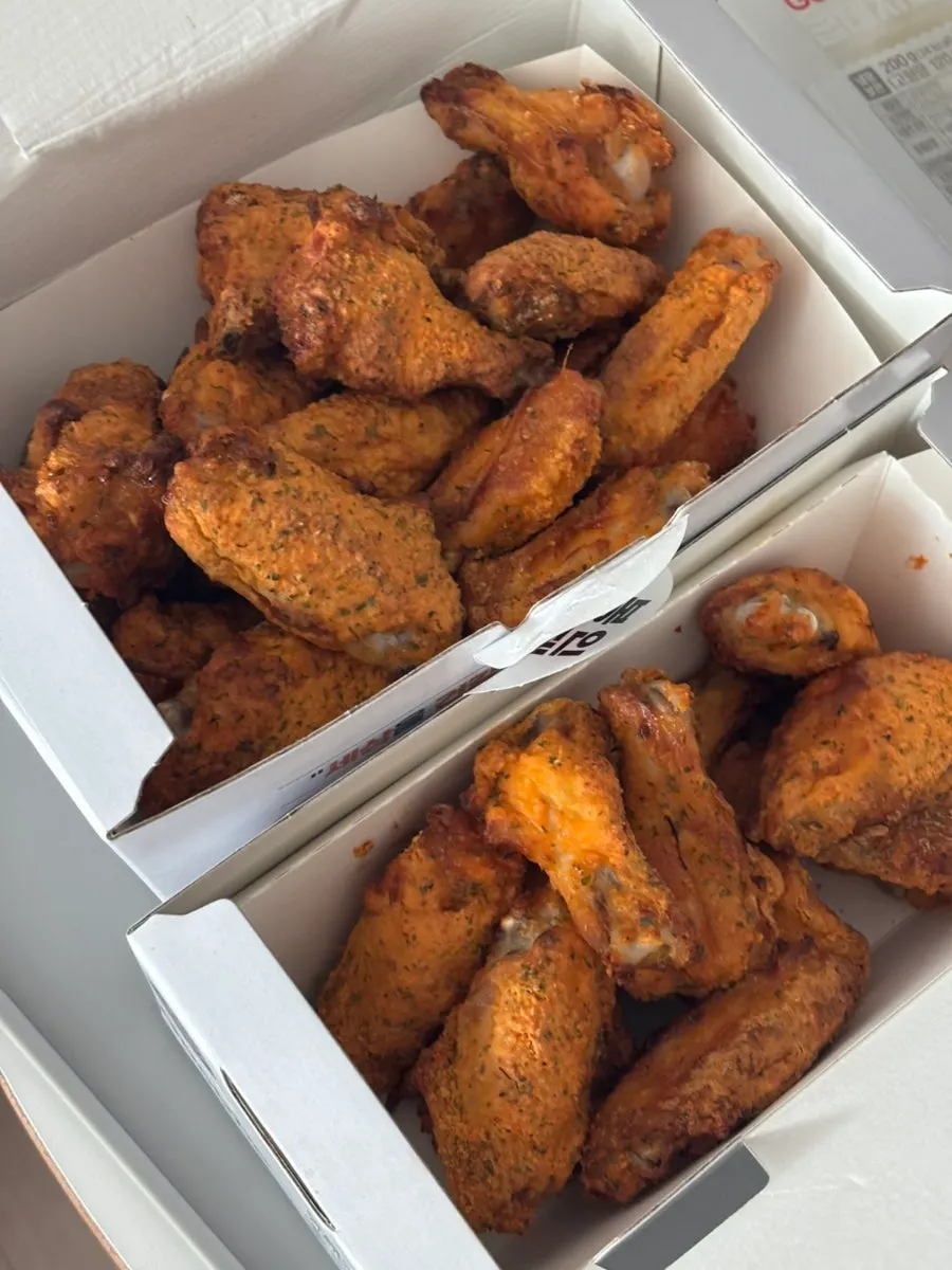 Takeout box of Gochu Basasak double portion chicken