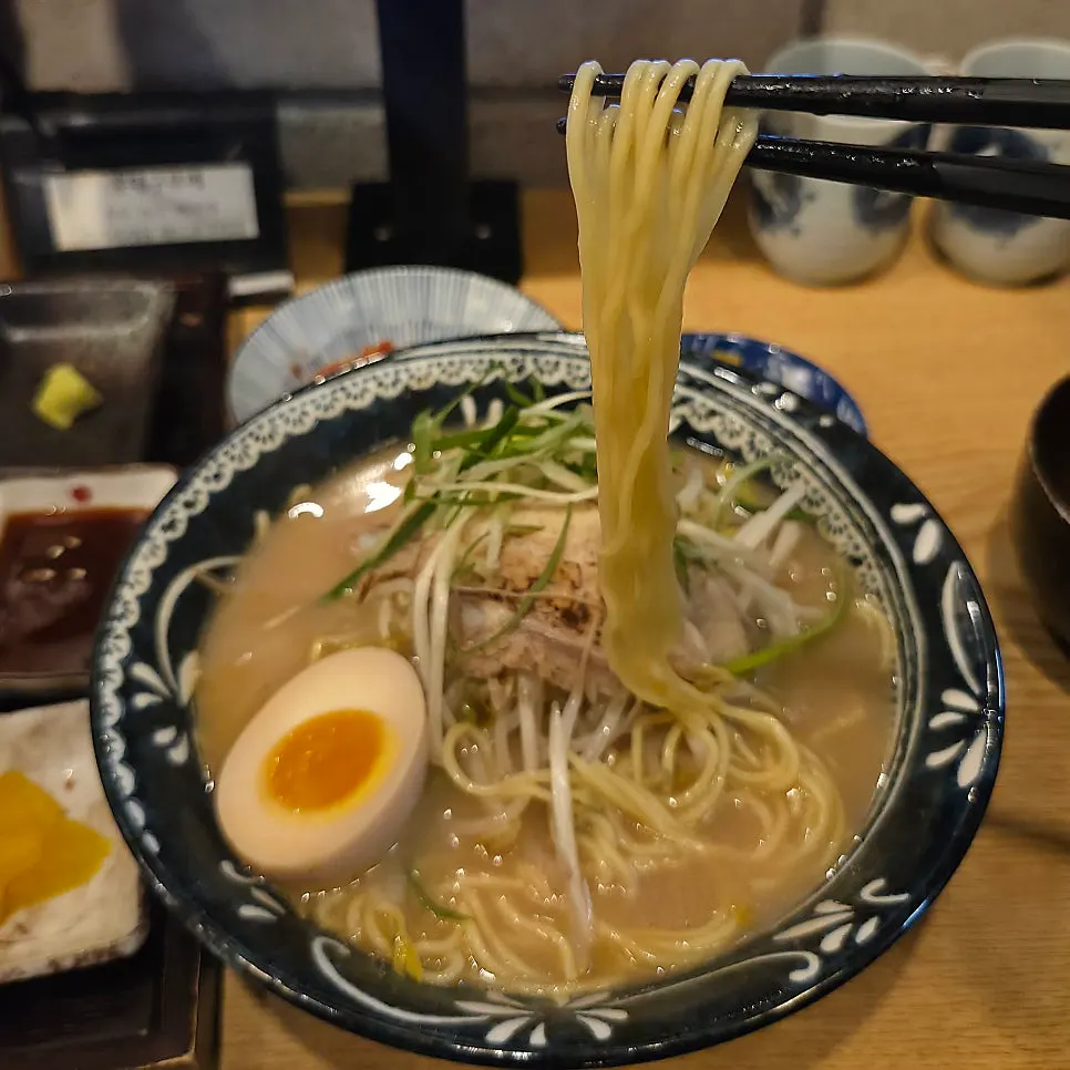 Ramen broth and toppings