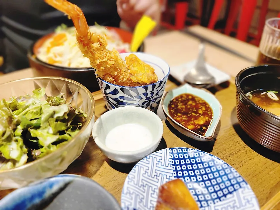 Full bowl of the spoon-eaten sushi