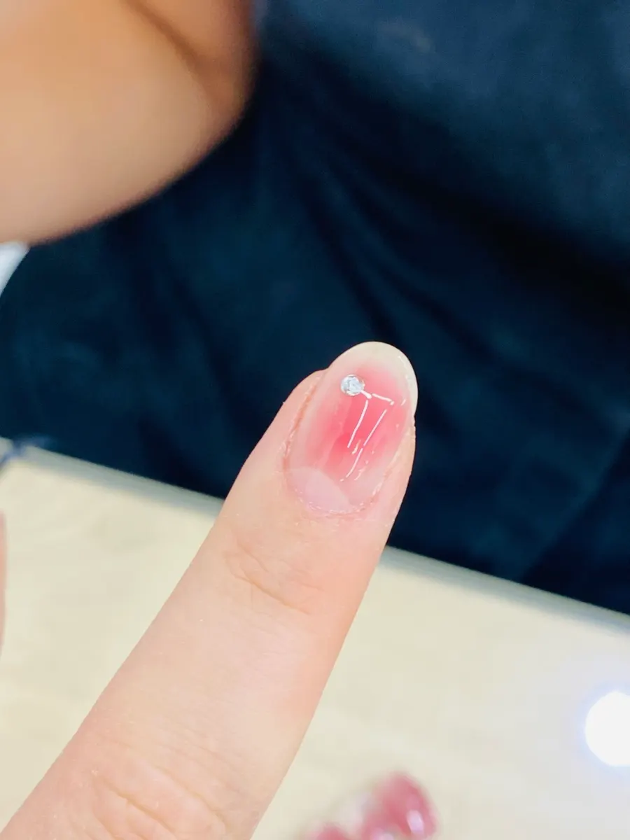 Cute charms added to purple gel nails